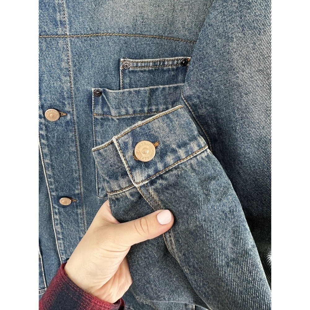 Burberry Mens Denim Jacket Oversized Jean Italy Size 46 Shacket Large Carpenter - Picture 5 of 16